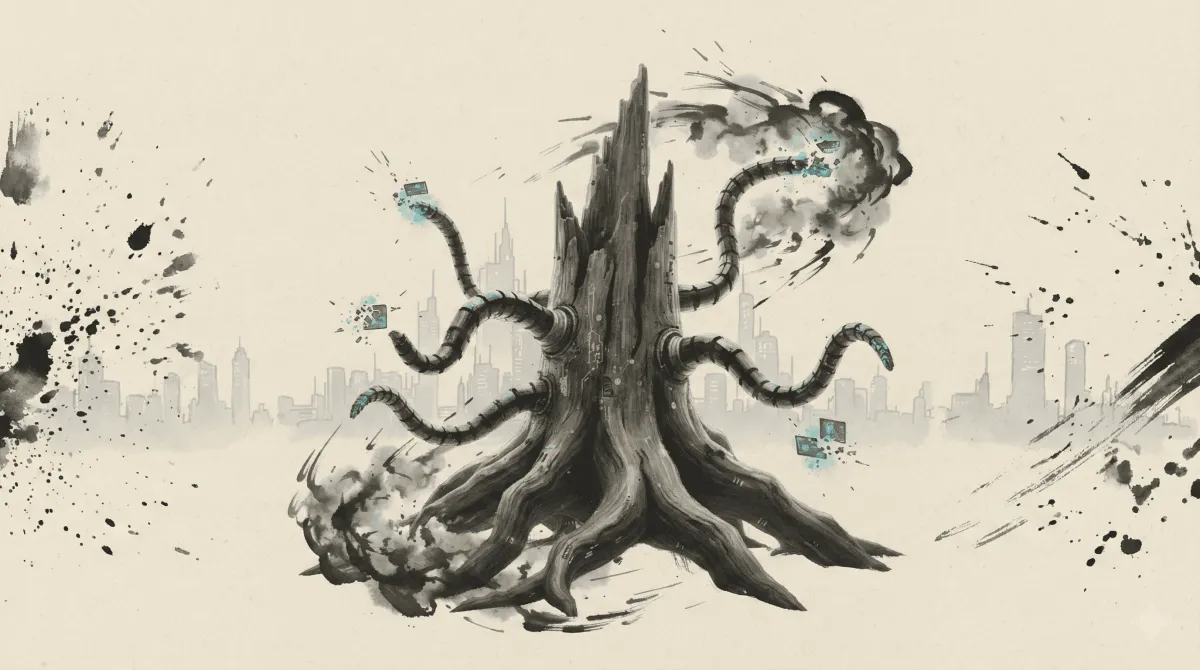 AI Agent 數位神經網絡示意圖