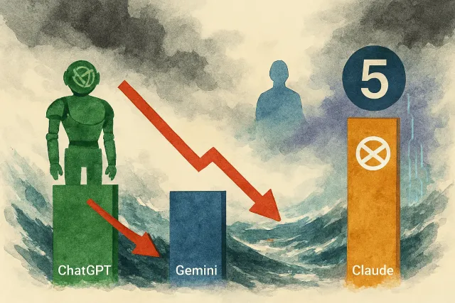 AI 人工智慧競爭概念圖，顯示多個神經網絡交織
