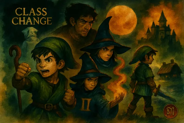 復古遊戲風格的冒險場景概念圖